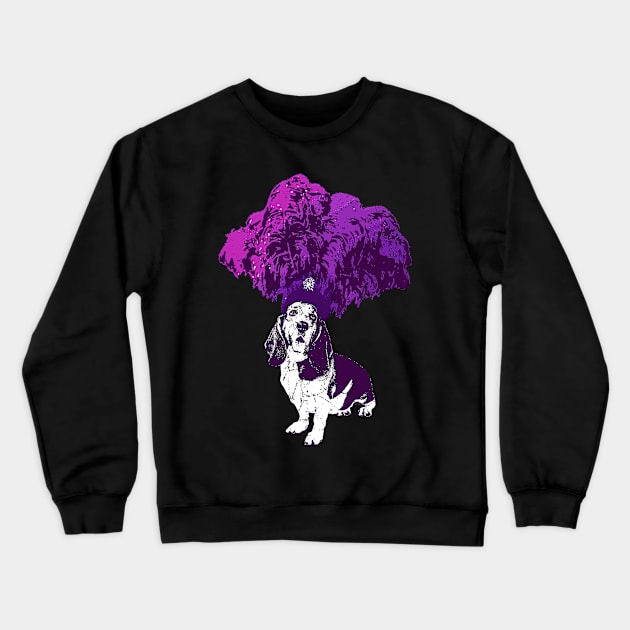 Showgirl Basset Crewneck Sweatshirt by CritterLove